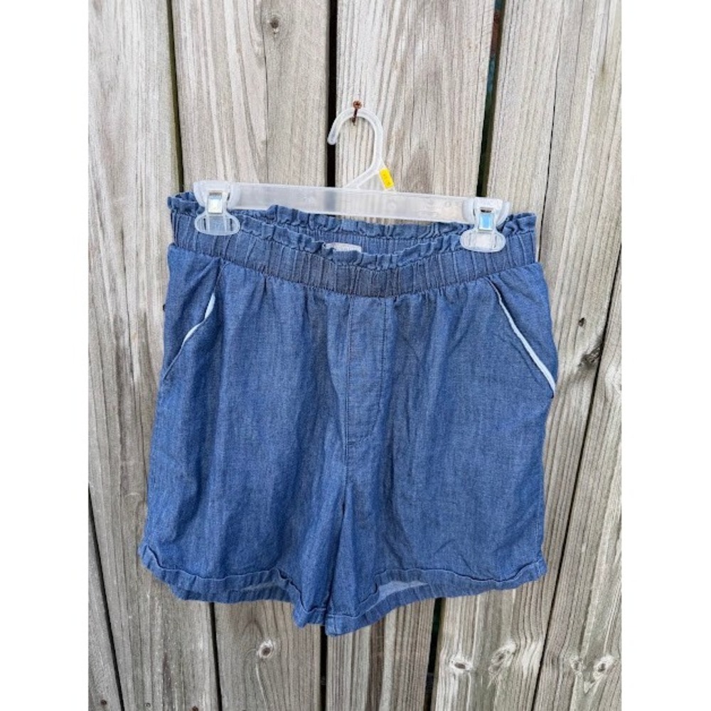 Coastal Summer Falls Creek Chambray Shorts M Blue Paperbag Waist Casual